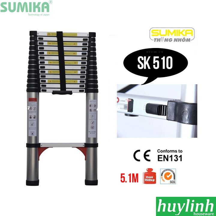 Thang nhôm rút đơn Sumika SK510 - 5.1m