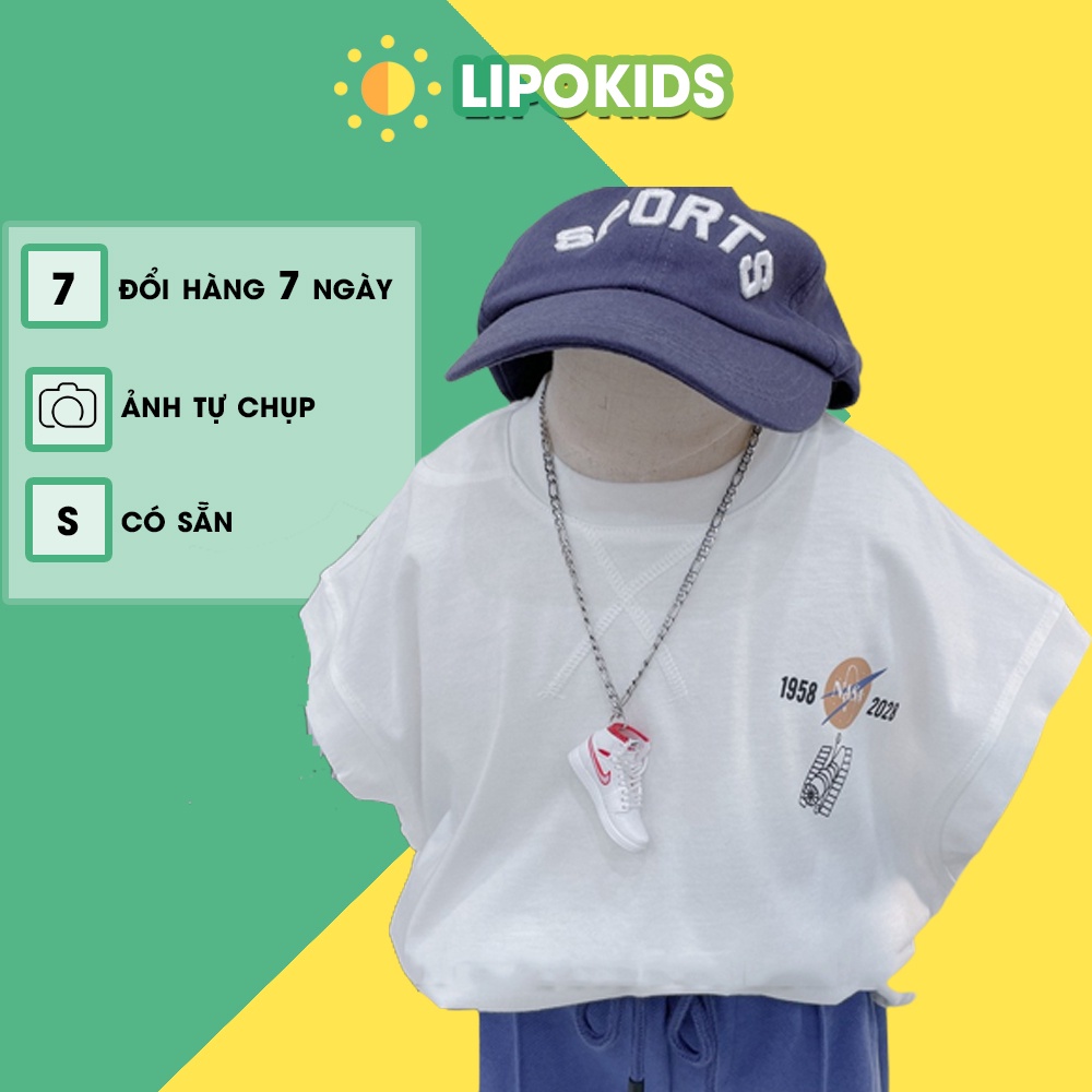 Áo ba lỗ cho bé trai Áo thun cộc tay bé trai chất cotton in số 70 dáng thể thao size 3 đến 9 tuổi - OA078