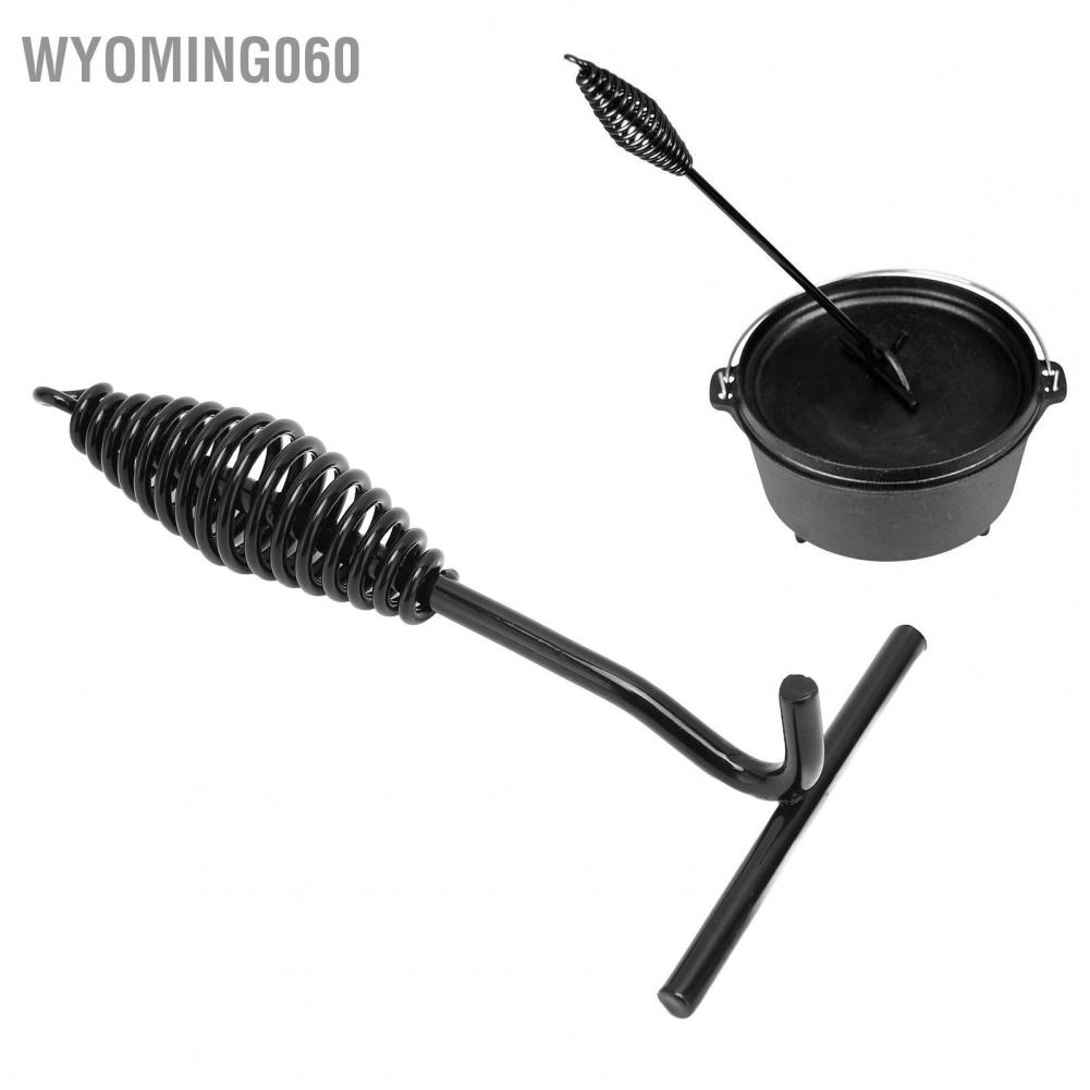 Wyoming060 19.5cm Dutch Oven Lid Lifter Cast Iron with Spiral Handle for Outdoor Camp