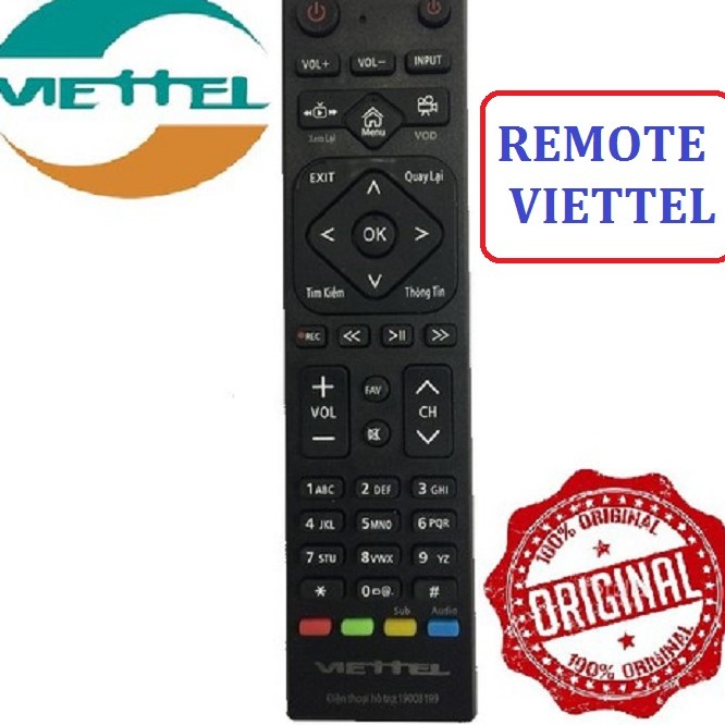 Điều khiển đầu thu truyền hình kĩ thuật số Viettel - khiển đầu thu truyền hình Digital Viettel