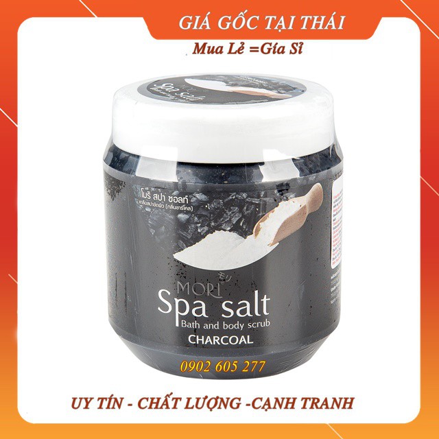 [Hàng chính hãng] Muối Tắm Tẩy Tế Bào Chết Mori Than Hoạt Tính Salt Bath & Body Scrub Thái Lan