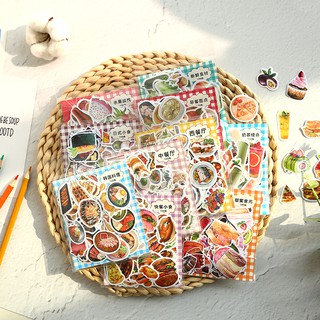 Set 100 hình dán sticker hình thức ăn food