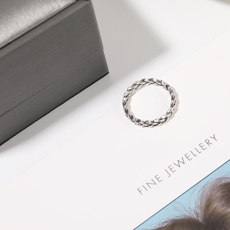 Nhẫn Thiết Kế Xoắn Độc Đáo Phong Cách Retro Hàn Quốc Cho Nam Và Nữ