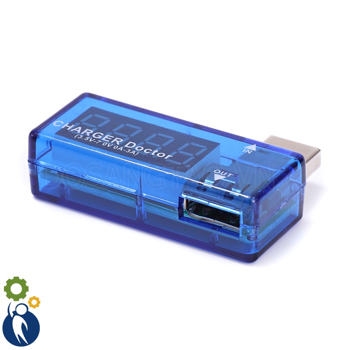 USB Đo Dòng Điện và Điện Áp Test Điện Thoại Sạc Dự Phòng, kích thước sản phẩm 53x35x14mm