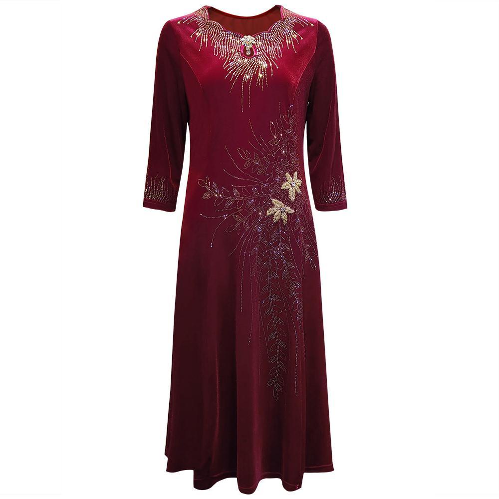 Đầm Nhung Đỏ Phong Cách Mới Mùa Thu Năm 2021 Cho Mẹ Và Bé