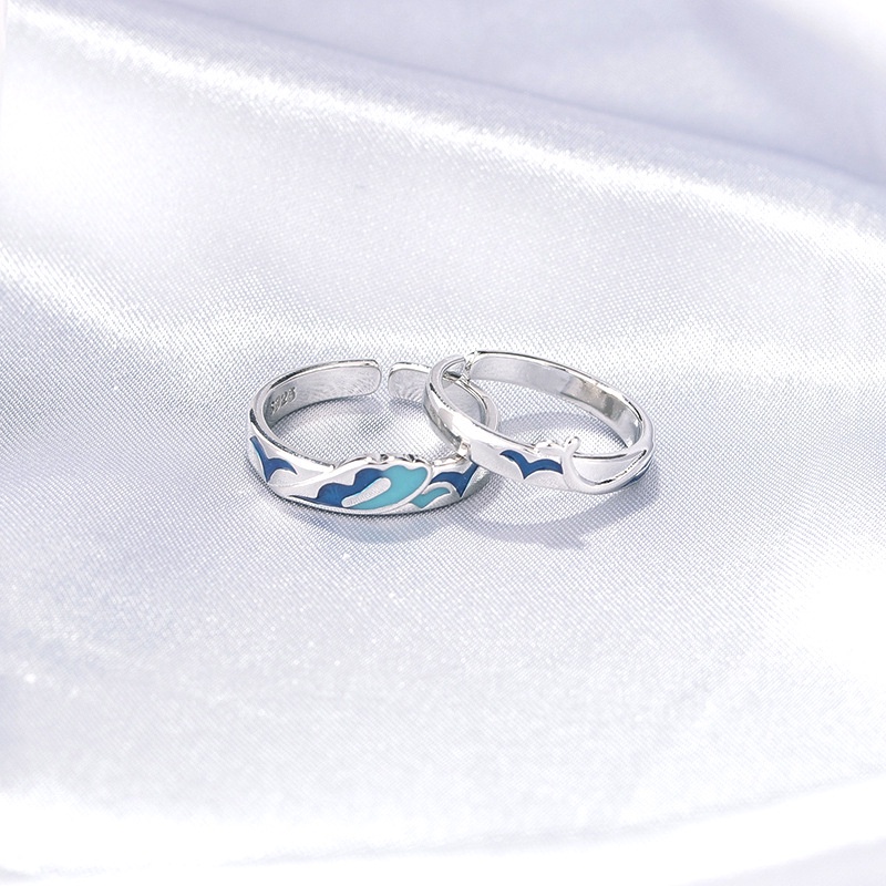 Nhẫn hở hình cá voi sáng tạo cho cặp