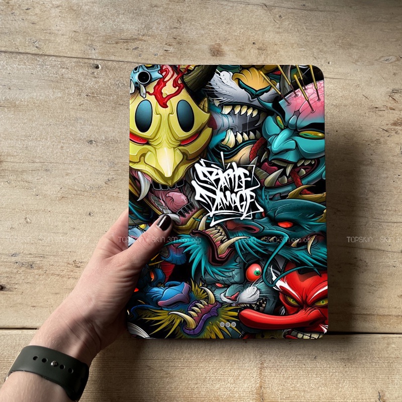Miếng Dán Skin Ipad - Skin 3M Japan monster sticker  - Có mẫu cho tất cả các dòng Ipad, máy tính bảng