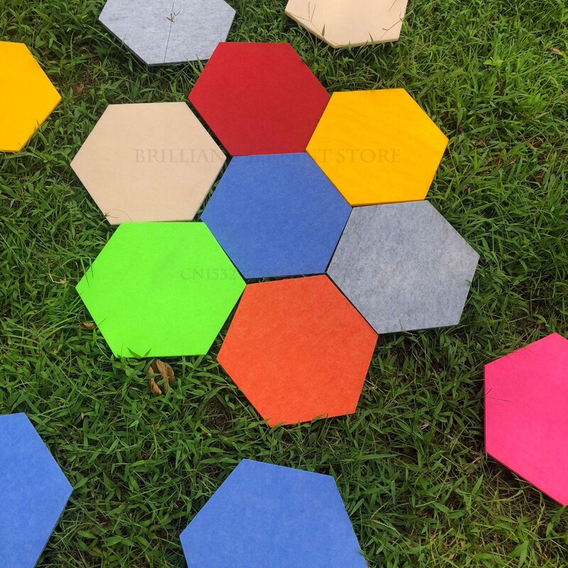 Nhãn dán tường hình lục giác 3D dày dặn cách âm trang trí phòng trẻ em