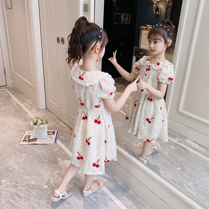 Đầm Tay Ngắn Thiết Kế Xinh Xắn Thời Trang Cho Bé Gái