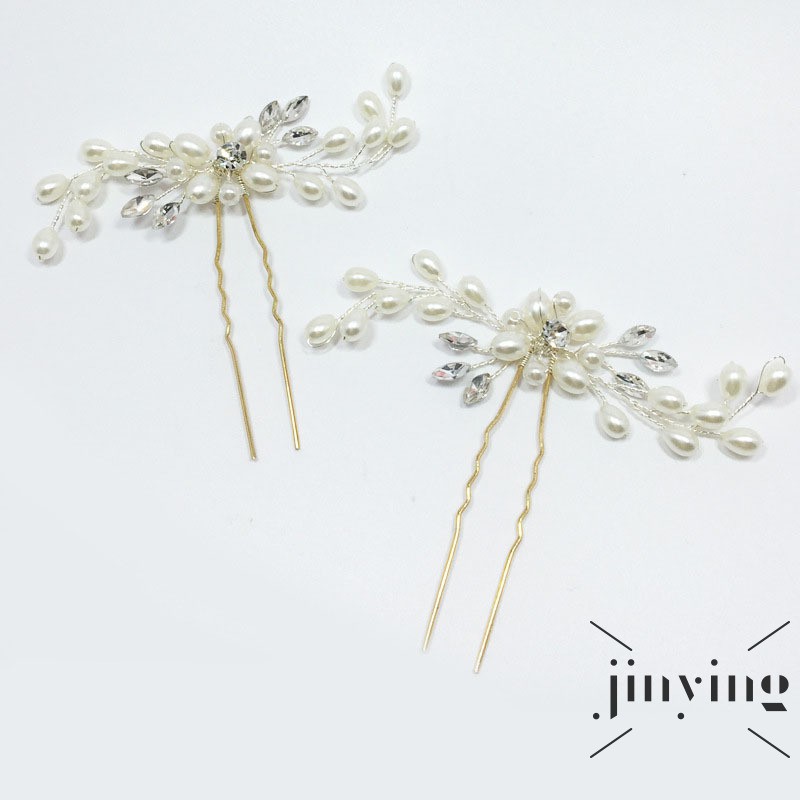 Trâm cài tóc cô dâu GETNOIVAS đính hoa pha lê phong cách cổ điển cho đám cưới