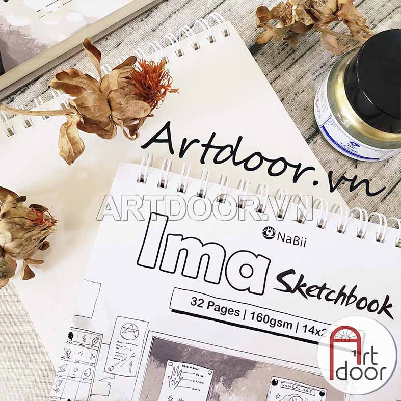 [ARTDOOR] Sổ vẽ Chì NABII Ima Sketchbook 160gsm (giấy ngà, vân mịn)