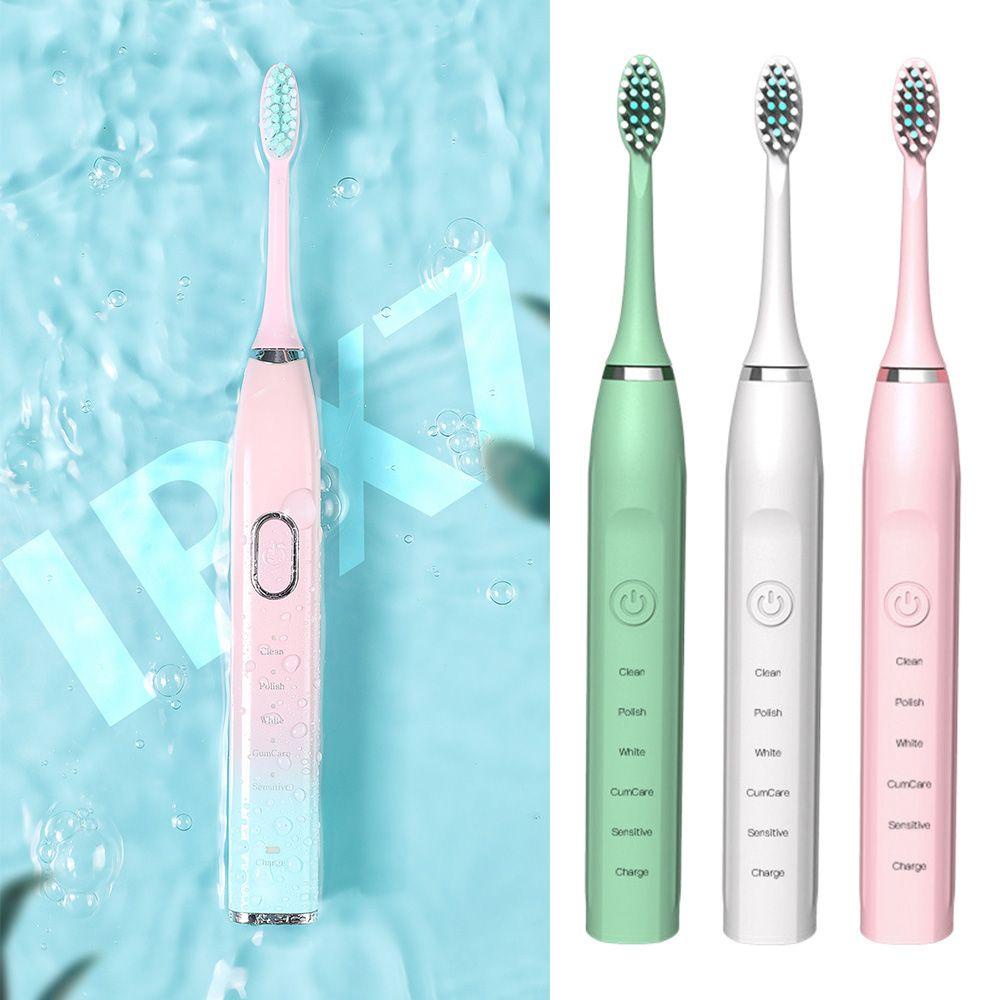 Bàn Chải Đánh Răng Điện OKDEALS 3 Đầu Chống Thấm Nước IPX7 5 Chế Độ Làm Sạch R
