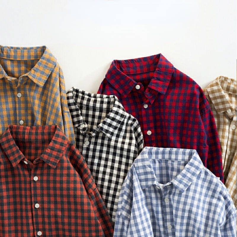 Áo Sơ Mi caro cho bé trai vải Cotton Sọc Ca Rô Thời Trang Thu Xuân Dành Cho Trẻ em