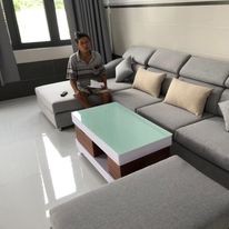 Sofa góc chữ L cao cấp cho phòng khách- Vải bố- Khung gỗ dầu- 3m2x1m6