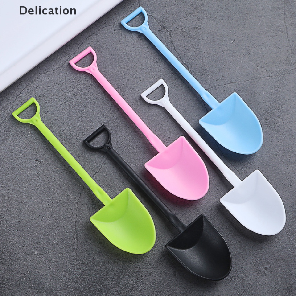 Set 100 muỗng nhựa dùng một lần hình xẻng mini ăn món tráng miệng chất lượng cao