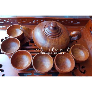Ấm chén gỗ hương-Bộ ấm trà gỗ