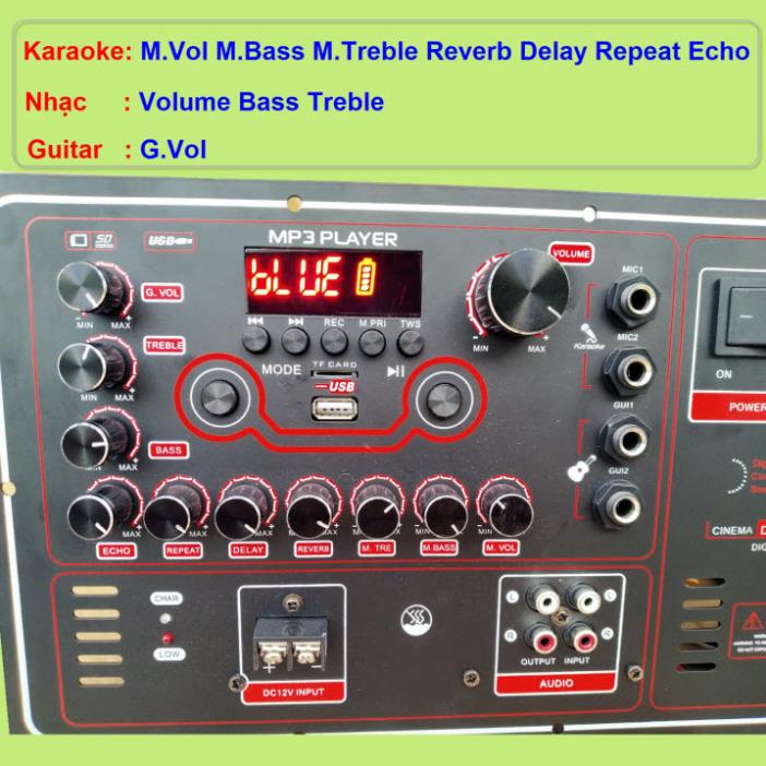 Mạch loa kéo Reverb DSP chạy FET công suất 200W 8 ôm – 400W 4 ôm, loa kéo 5 – 4 – 3 tấc