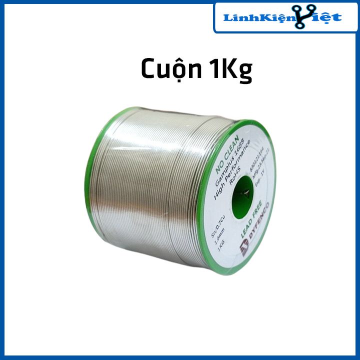 Cuộn 1kg thiếc hàn không chì lõi to 1.0mm DYFENCO hàng Đài Loan