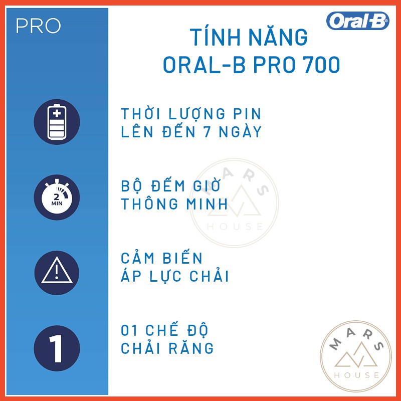 Bàn chải điện Oral-B Pro 700 chính hãng