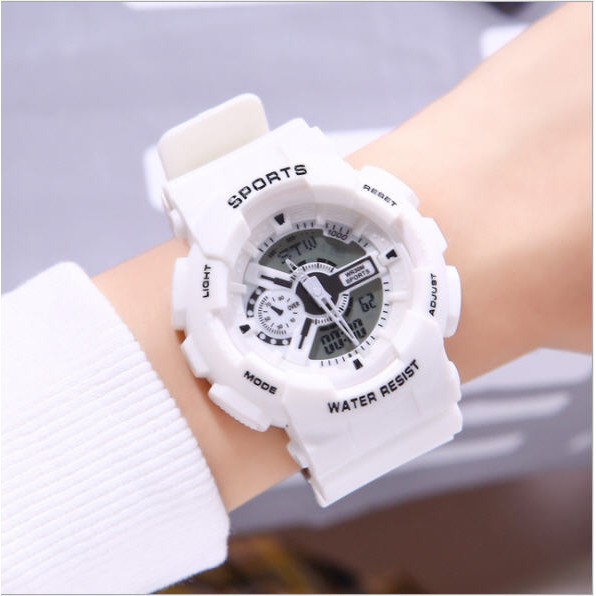 Đồng hồ nữ SPORT 1 điện tử chạy full kim và điện tử dây cao su siêu bền chống nước tốt | BigBuy360 - bigbuy360.vn