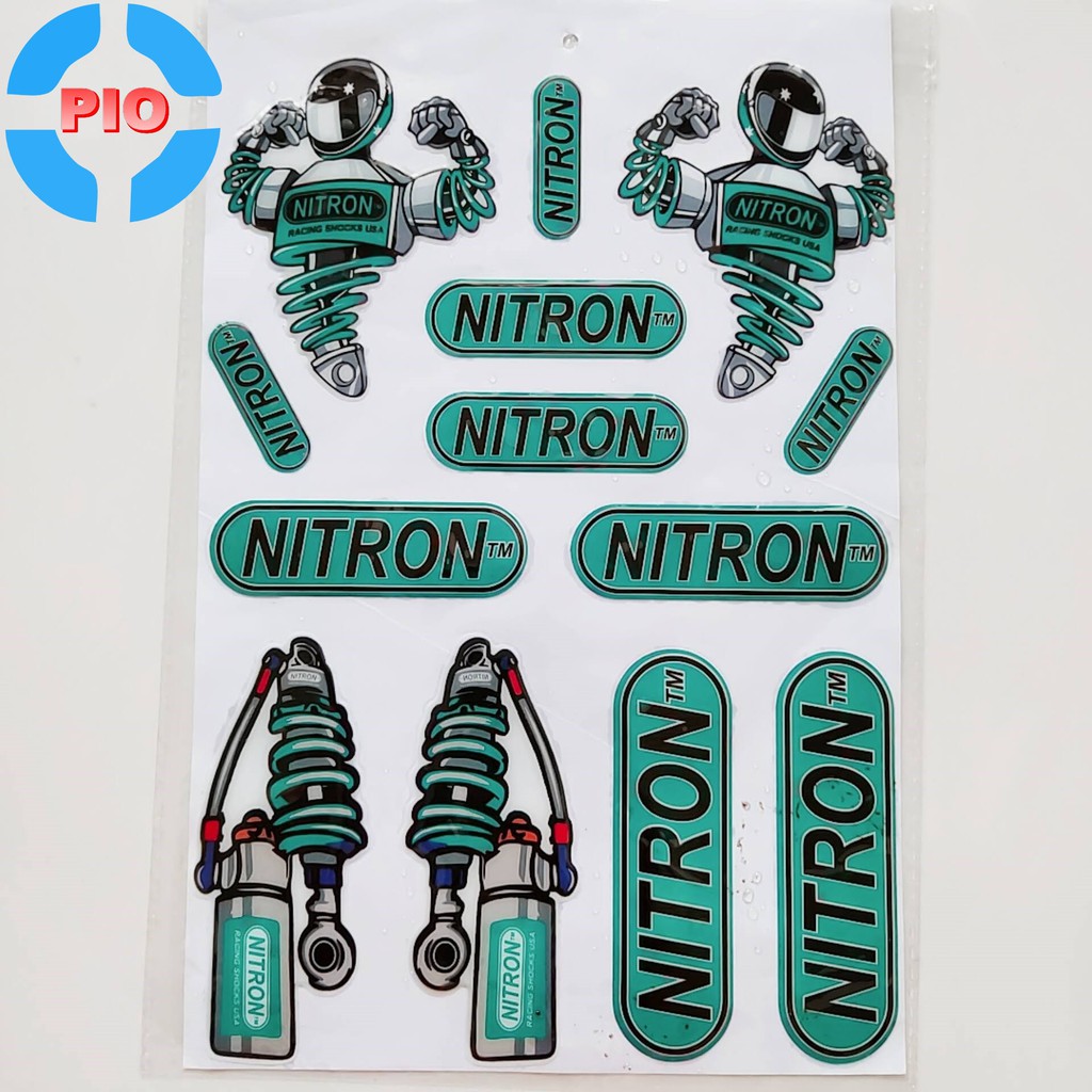 Bộ Tem Nitron Dập Nổi Cao Cấp Dán Xe Máy, Ô Tô, Mũ Bảo Hiểm, Chống Thấm Nước, Chống Bay Màu