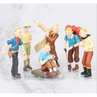 Set 6 Mô Hình Nhân Vật Phim Hoạt Hình Tintin Bằng Pvc