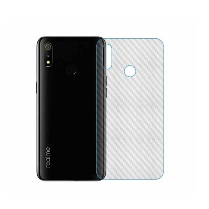 Miếng dán bảo vệ mặt lưng điện thoại bằng sợi carbon 3d cho Oppo Realme X50 (5G) 5i C3 C2