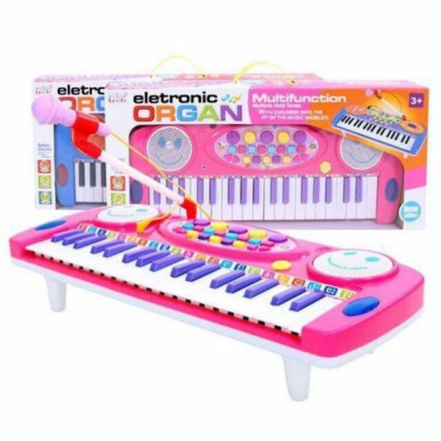 [Màu Xanh/ Hồng] Đàn Organ điện tử kèm Mic hát karaoke như thật - Baby toys smartkid