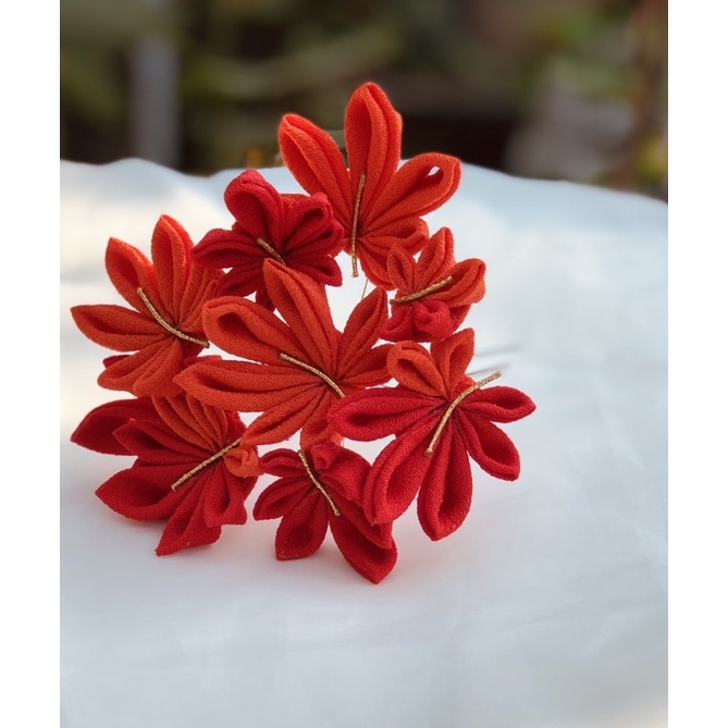 Trâm cài Kanzashi lá Phong Momiji- phụ kiện Phong cách Nhật Bản