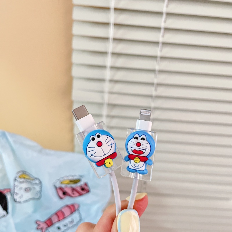 Phụ Kiện Bảo Vệ Dây Cáp Sạc Hình Nơ Doraemon 3D Cho IPhone Sự Bảo Vệ