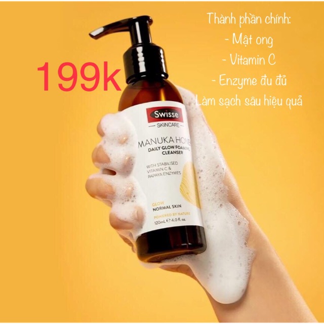 Sữa rửa mặt Swisse Manuka Honey daily cleanser 120ml