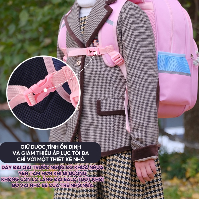 Balo Đi Học Bé Trai Bé Gái Chống Gù Lưng Cao Cấp Nhiều Màu Nhiều Mẫu Tặng Kèm Túi Đựng Bút SB-141