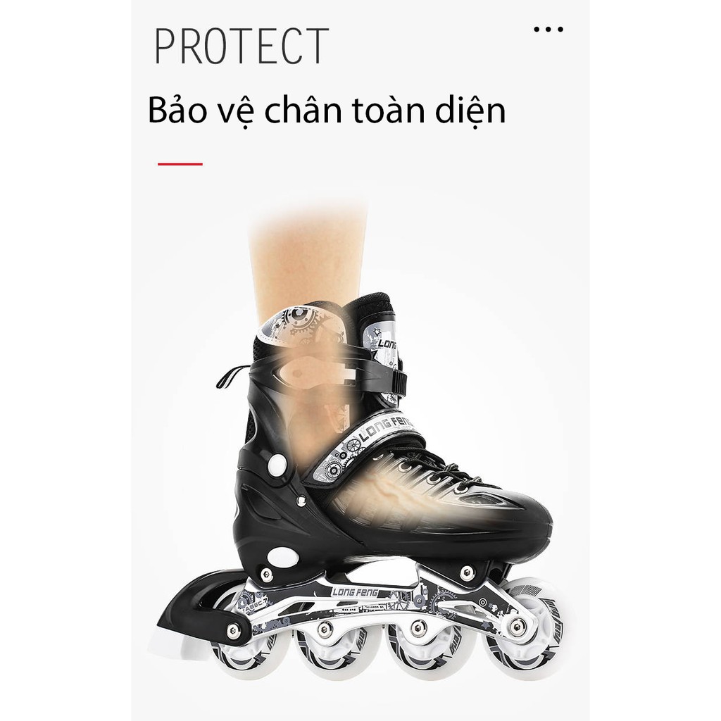 Giày trượt patin Longfeng 907-906 cao cấp tặng phụ kiện ốc vít batin batanh 905