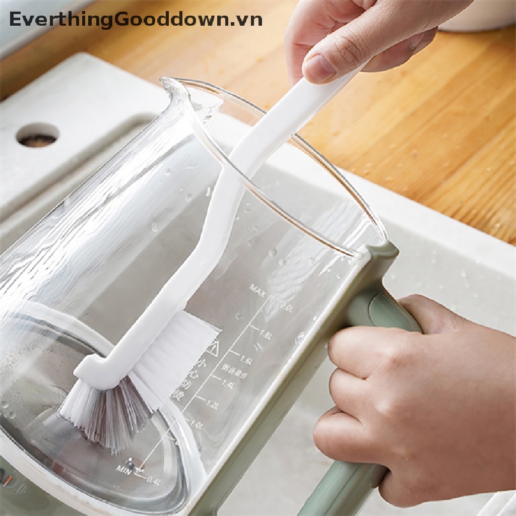 Everthinggooddown Bàn Chải Vệ Sinh Chai Lọ Nhà Bếp / Phòng Tắm Tay Cầm Uốn Cong