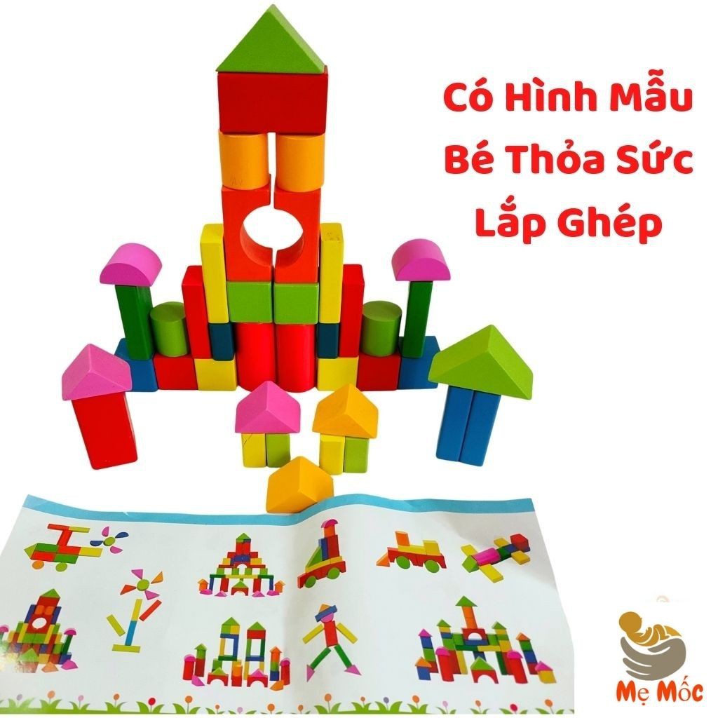 Bộ Đồ Chơi Lắp Ghép Hình Khối Sắc Màu Building Block Cho Bé Thỏa Sức Sáng Tạo Tư Duy Trí Tuệ - Shop Mẹ Mốc ,BDT