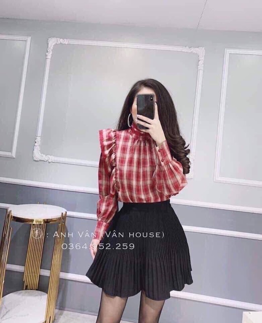 ÁO KẺ BÈO PHA REN