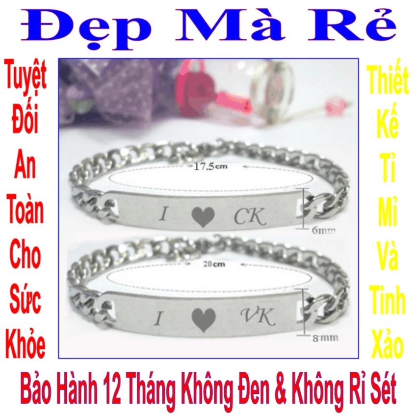 Vòng tay đôi khắc chữ I Y VK / CK (2 chiếc) - VTLT00019T035099