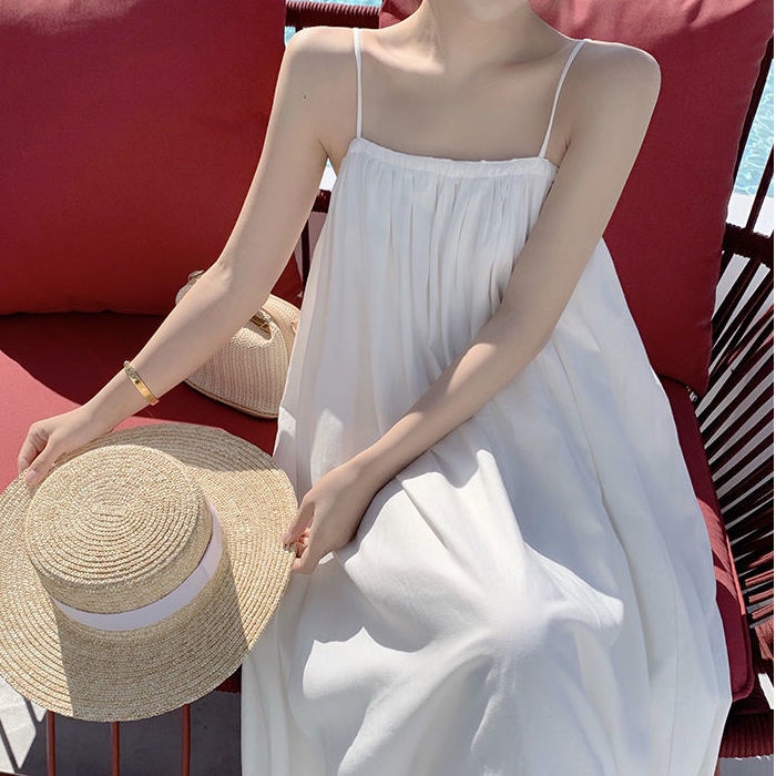 Đầm Hai Dây Dáng Dài/Ngắn Xếp Ly Màu Xanh Bơ Thời Trang Mùa Hè Cho Nữ | BigBuy360 - bigbuy360.vn