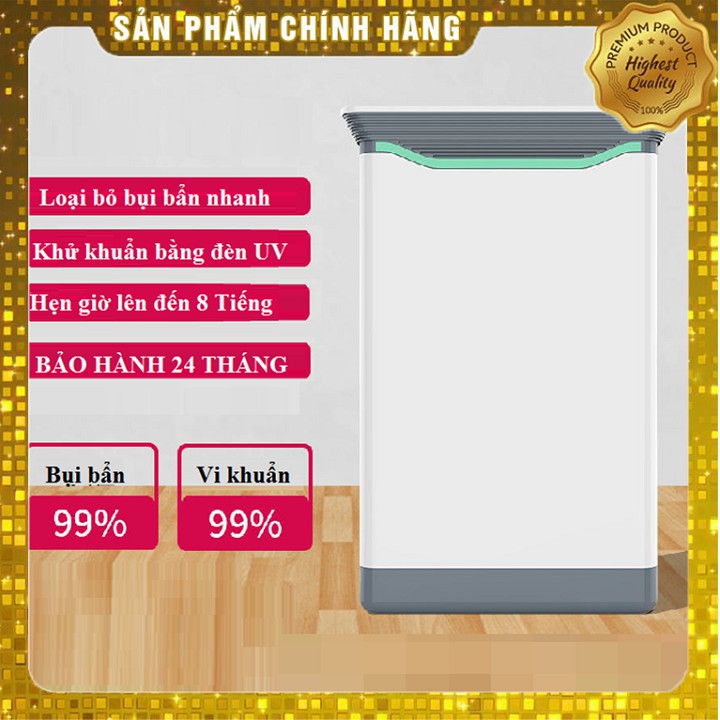 Máy lọc không khí - Máy khử mùi lọc bụi mịn diệt khuẩn làm sạch không khí công nghệ màng lọc 6 cấp và đèn UV