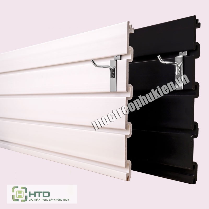 TẤM SLATWALL NHỰA PVC, SLATWALL PANELS LÀM KỆ TRƯNG BÀY HÀNG HÓA