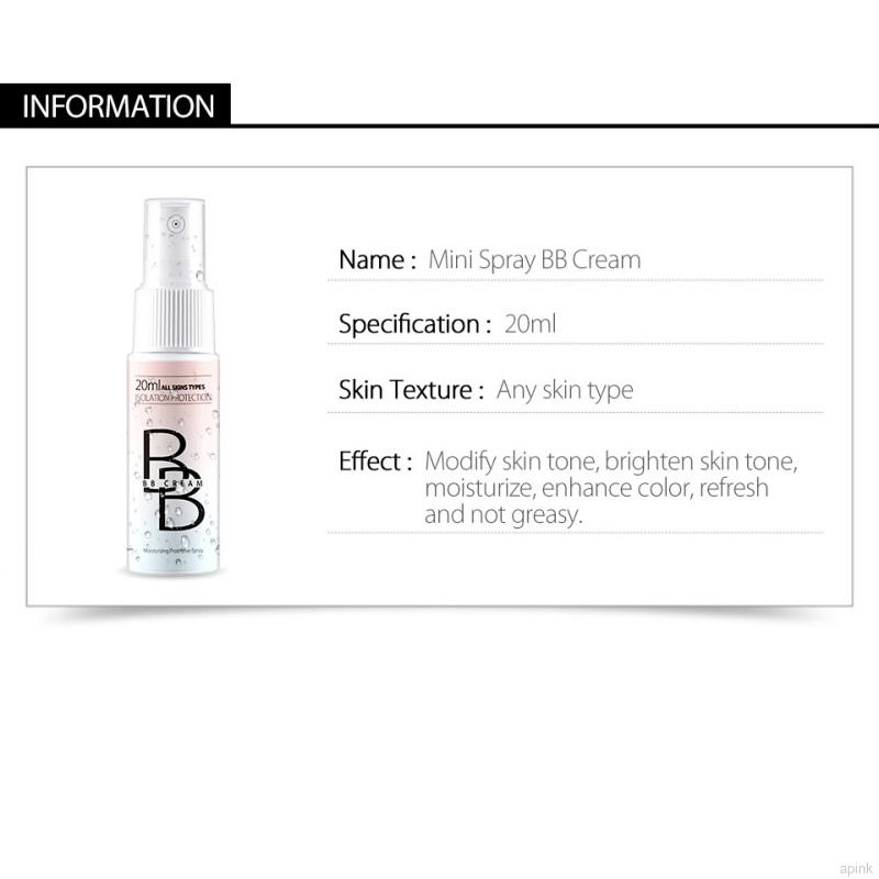 Kem Nền BB Dạng Xịt Nhẹ Và Thoáng Khí Che Khuyết Điểm Dưỡng Ẩm Làm Sáng Màu