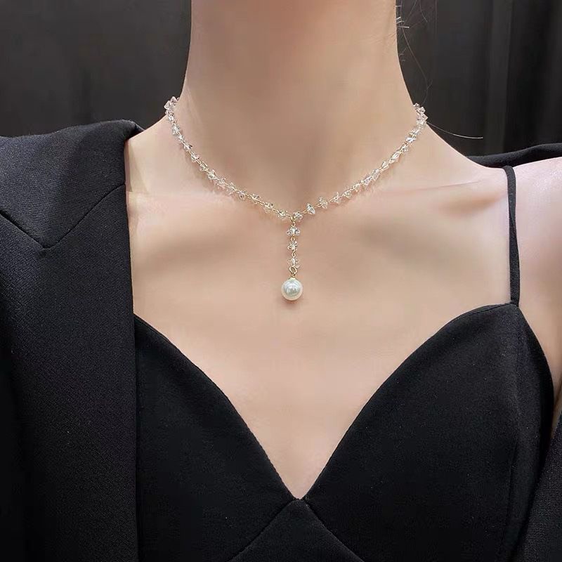 [HOT] VÒNG CỔ DÂY CHUYỀN CHOKER ĐÍNH ĐÁ ĐÍNH HẠT NGỌC NHÂN TẠO THỜI TRANG SANG TRỌNG PHONG CÁCH HÀN QUỐC 222VC055