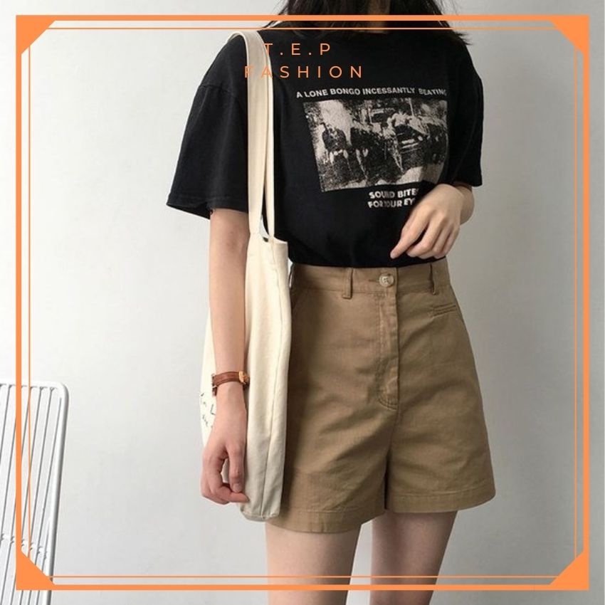 Quần Short Kaki Lưng Cao Túi Cơi  Tep Fashion - QS005 | BigBuy360 - bigbuy360.vn