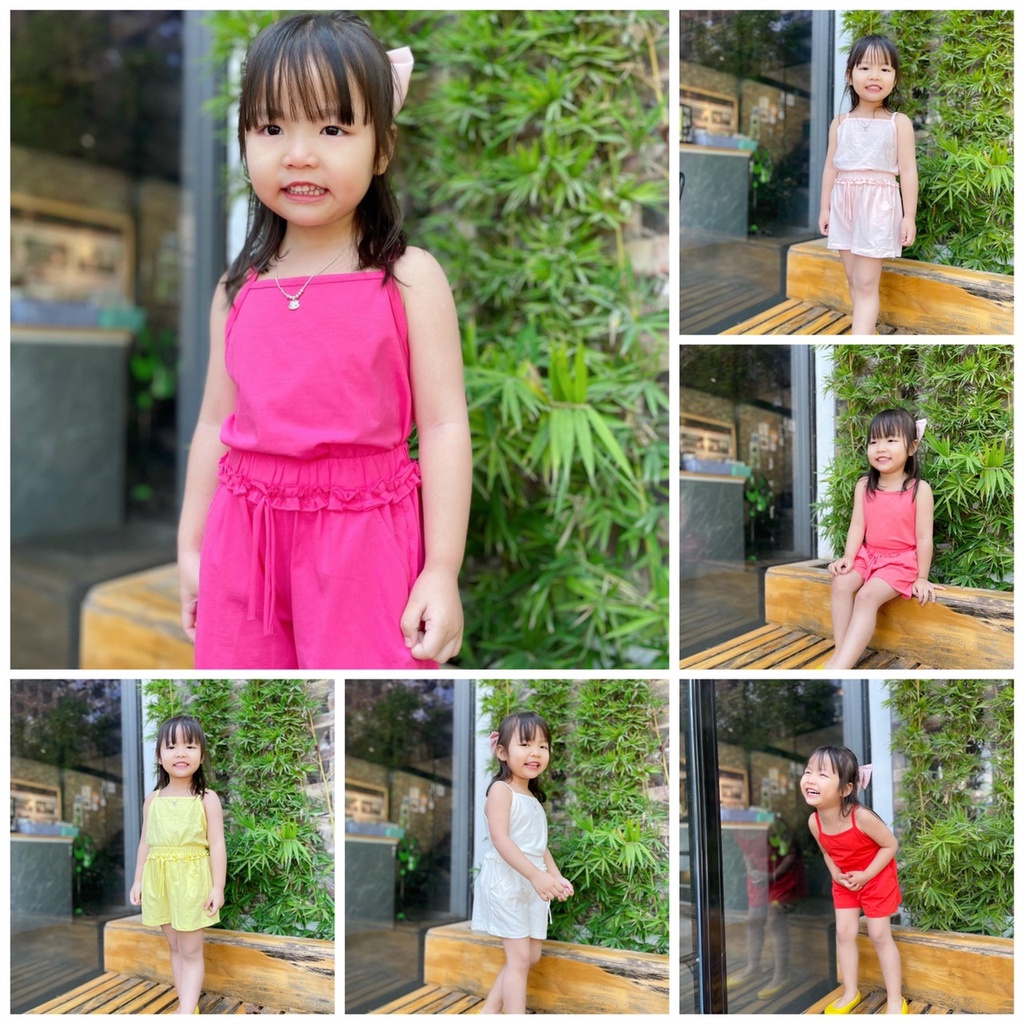 Bộ 2 Dây Cotton Xước Mềm Mại Bèo Viền Quần Dễ Thương Sofiacandy Sang Xịn Mịn