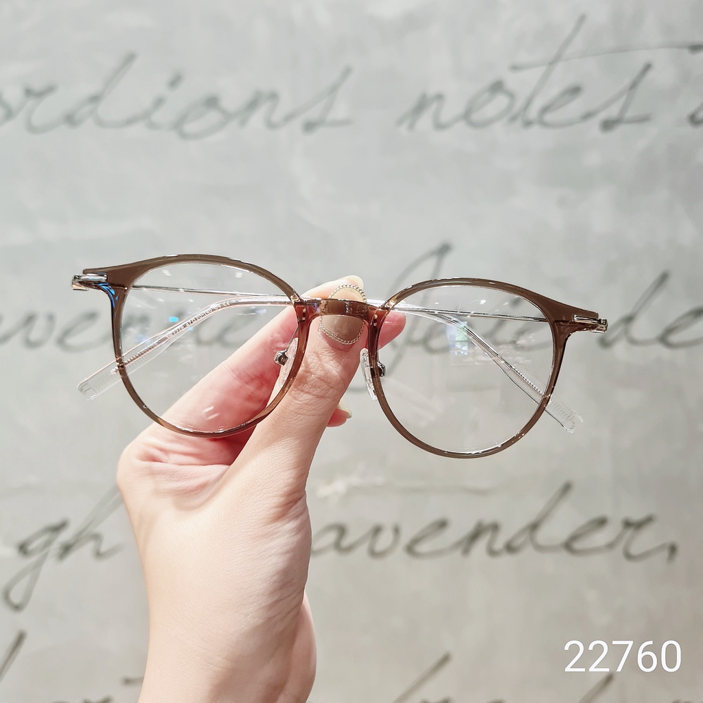 Gọng kính cận mắt tròn LILYEỶEWEAR nam nữ kiểu dáng thời trang dễ đeo đa dạng màu sắc 22760