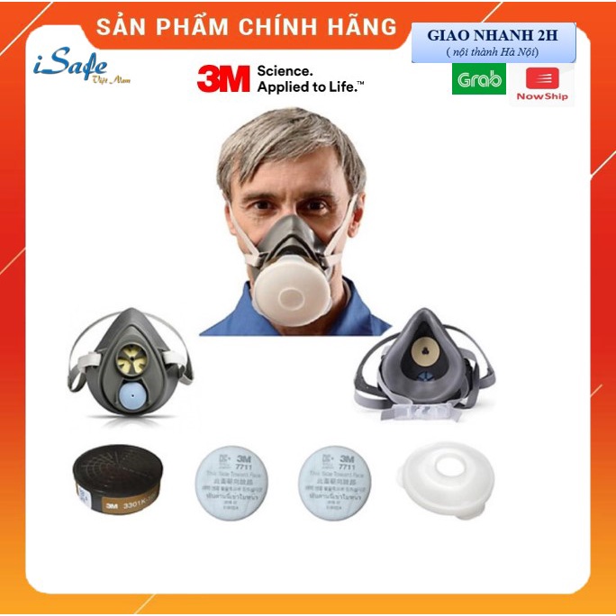 Bộ mặt nạ phòng độc 3M 3200 chính hãng. Mặt nạ chống độc dùng trong phun sơn, xịt hóa chất, phun thuốc trừ sâu