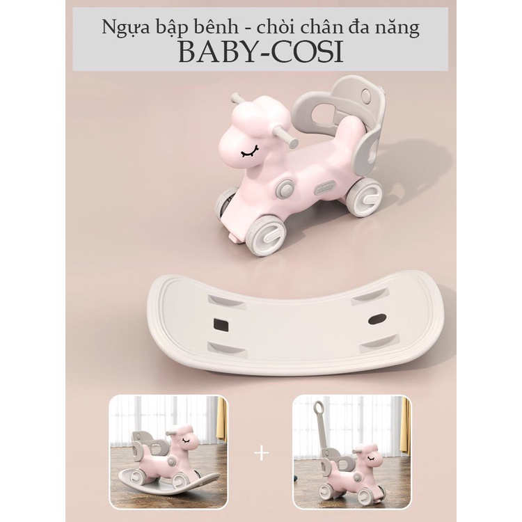 Ngựa bập bênh cao cấp cho bé 3 in 1 Baby Cosi Hàng Chính Hãng | Ngựa bập bênh cao cấp màu xiêu xinh, xiêu xịn 2022