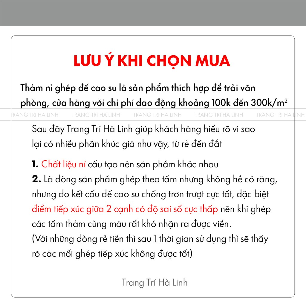 Thảm nỉ ghép đế cao su trải sàn ĐÀI LOAN cao cấp cho văn phòng khách sạn 50cmx50cm