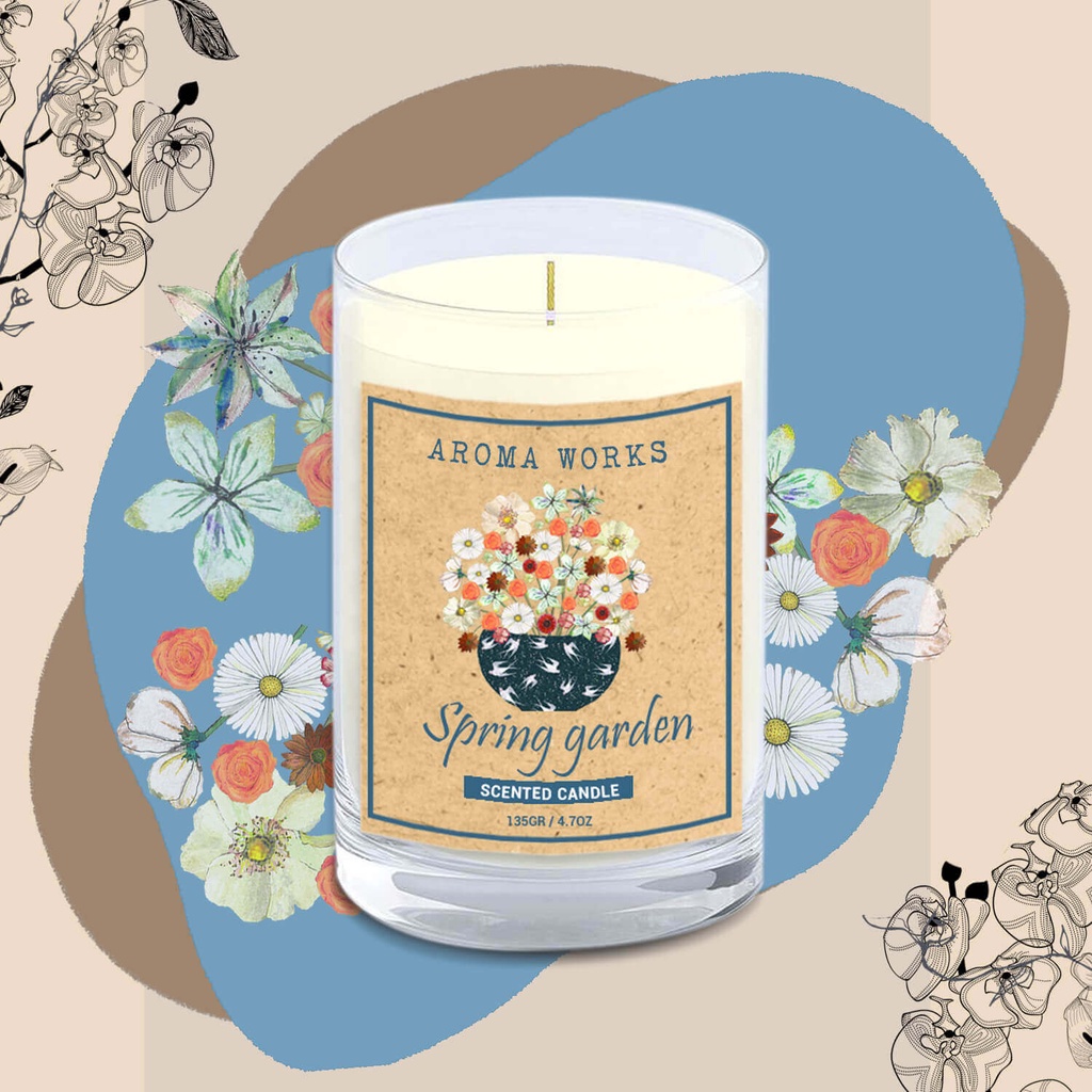 Nến Thơm Thiên Nhiên Aroma Works Natural Scented Candle - Spring Garden