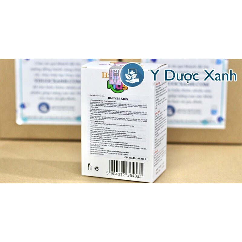 Mua  HI EYES KIDS 60 viên, Viên nhai hỗ trợ sáng mắt cho bé - Y Dược Xanh